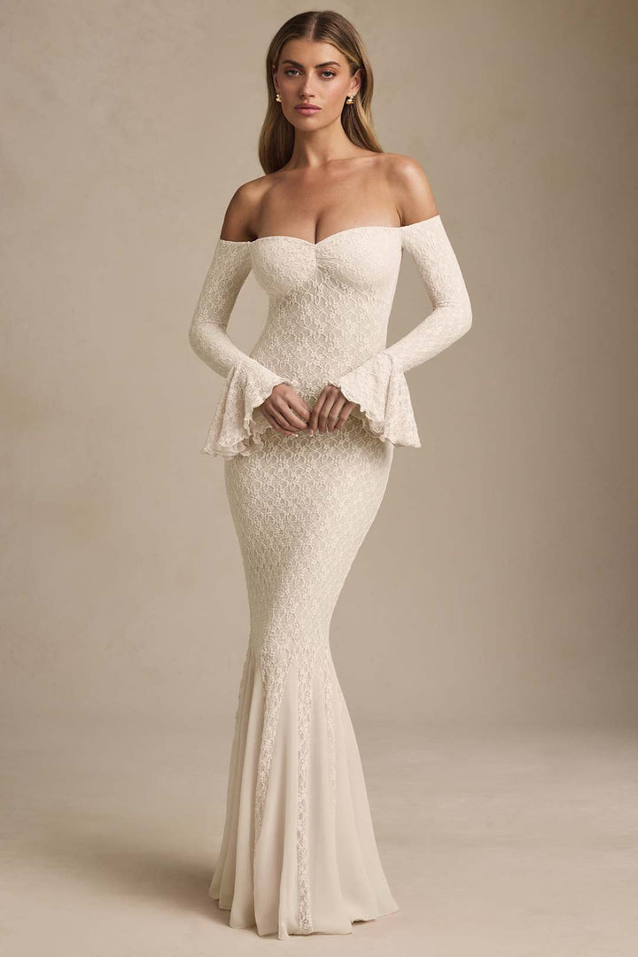 Celeste | Off-Shoulder Lace Maxi Dress