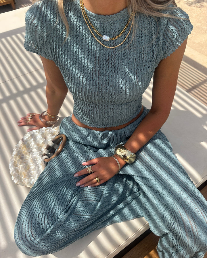 Sienna | Cap Sleeve Cropped Tee - Sage