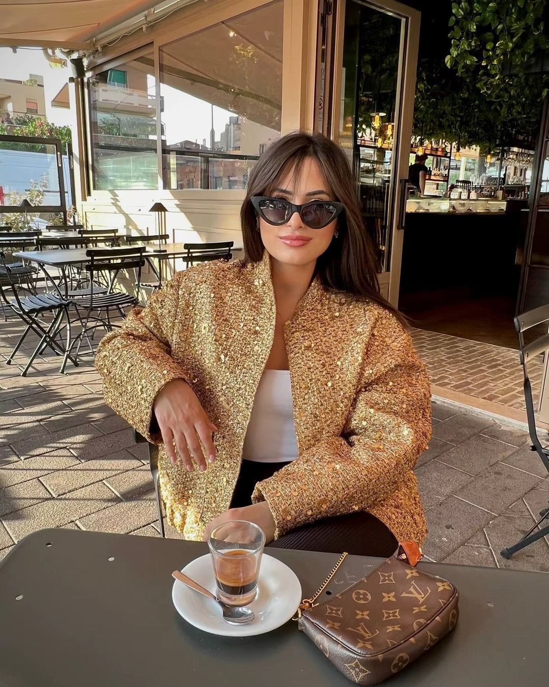 Victoria Sequin Oversized Jacket
