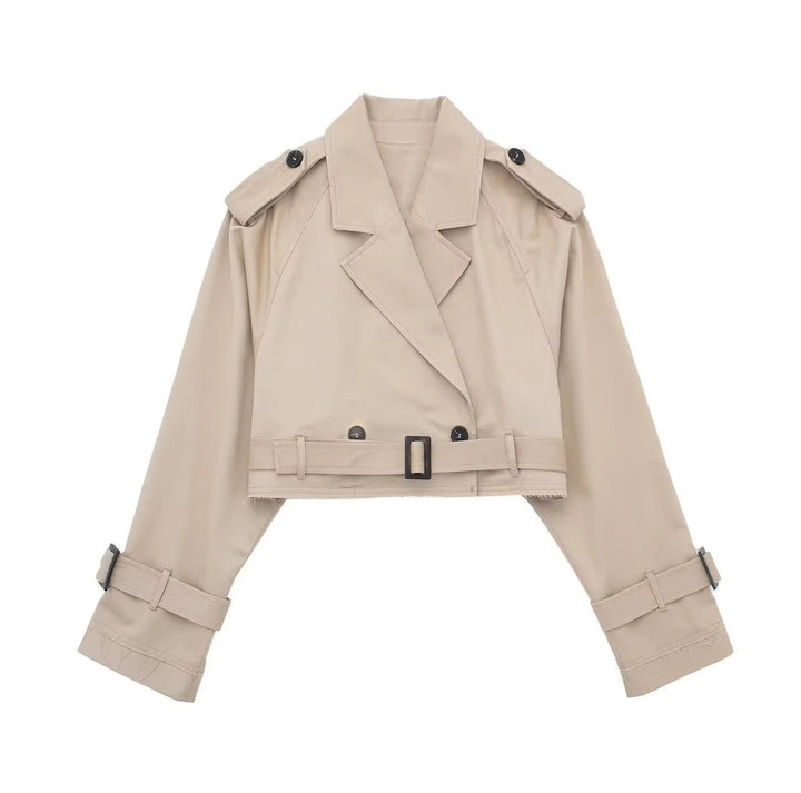 Lylah Cropped Belted Trench Coat