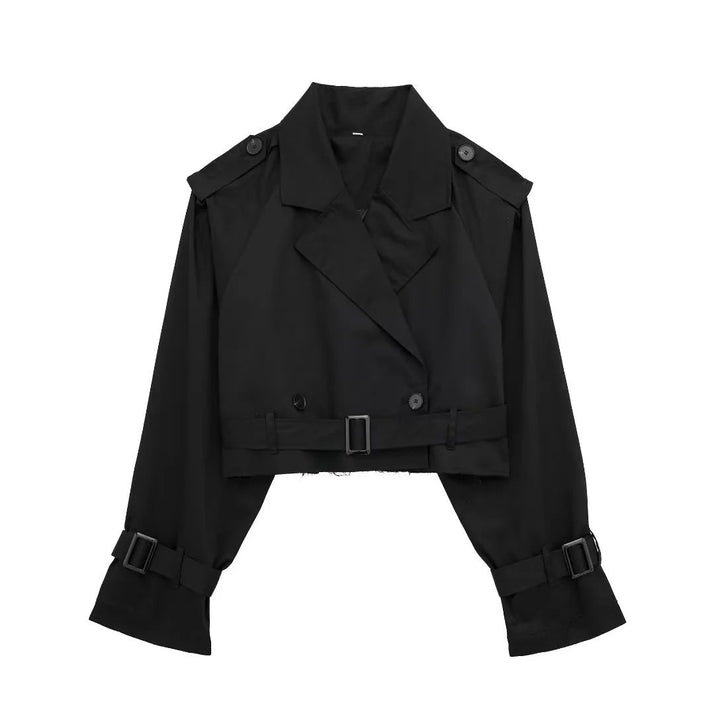Lylah Cropped Belted Trench Coat