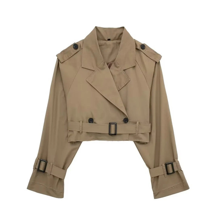 Lylah Cropped Belted Trench Coat