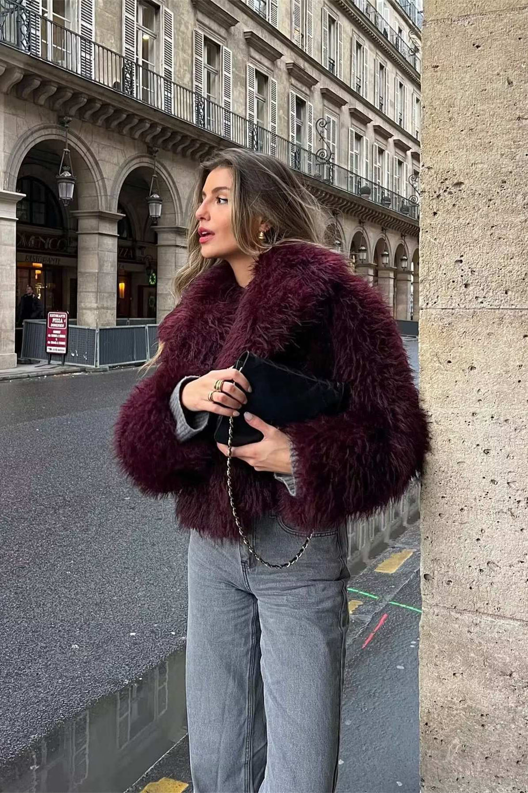 Noemi Cropped Fluffy Jacket