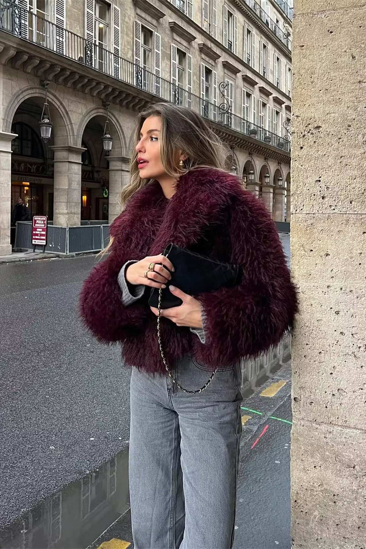Noemi Cropped Fluffy Jacket