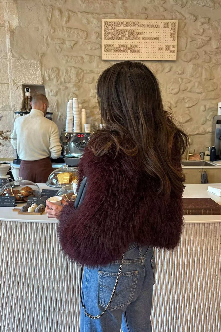 Noemi Cropped Fluffy Jacket