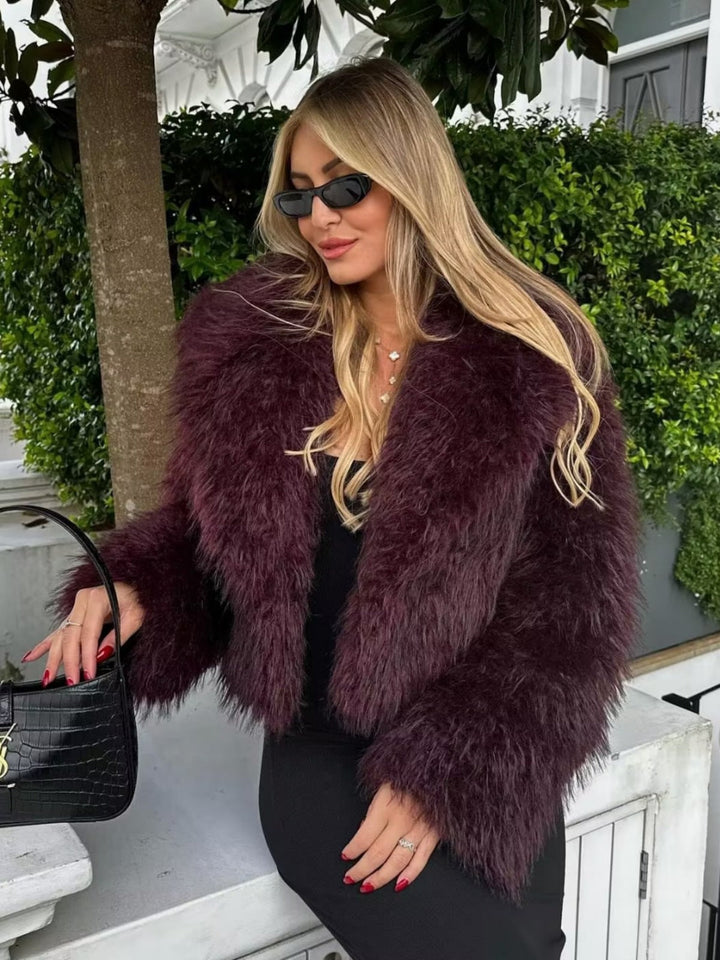 Noemi Cropped Fluffy Jacket